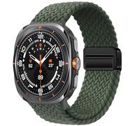 MURVE Pour Samsung Galaxy Watch Ultra Bracelet 47mm Accessoires Magnétique Nylon Tressé sport Bracelet Correa Pour Galaxy Watch 7 Ultra WatchBands(Army green)