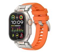 MURVE Pour Watch Band 49mm 46mm 45mm 44mm 42mm Fluororubber Watchbands 10th Waterproof FKM Strap(Orange,42/44/45mm)