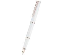 MURVE Stylo-plume à graver or rose pour couple - Coffret cadeau calligraphie rétro unisexe - Blanc - Stylo unique extra fin 0,4 mm