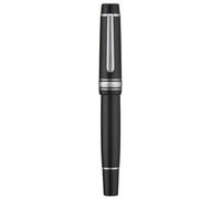 MURVE Stylo-plume à piston pointe F/M/B, stylo cadeau en résine avec clé, clôture, réservoir d'encre, stylo d'écriture (noir argenté, B)