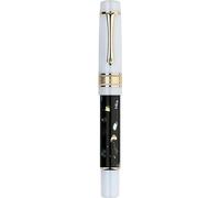 MURVE Stylo plume en résine noire #6 EF/F/M avec convertisseur d'encre, stylo cadeau pour fournitures scolaires de bureau (03, argenté doré EF 0,4 mm)