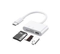MURYE 3 interfaces USB Type C Convertisseurs de Carte Mémoire Lecteur de Carte Mémoire Plug Play Texture PVC Convient pour Smartphones Ordinateur Portable Adaptateur de Carte Double Slot