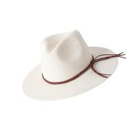 MURYE Chapeau haut-de-forme tressé Homburg Vacances Paille Panama Porkpie Surprise Boyfriend Père Oncle Chapeau de soleil décontracté élégant, Blanc laiteux., Taille unique