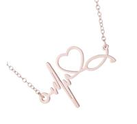 MURYE Collier tendance avec pendentif en forme de clavicule en acier inoxydable avec motif de battement de cœur ECG Cadeau significatif, One Size, Comme décrit, Comme décrit.