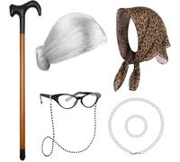 MURYE Costume de vieille femme pour fille - Tenue respirante pour célébrations scolaires et fêtes - Durabilité