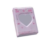 MURYE Élégant petit album photo de 7,6 cm avec couverture en forme de cœur creux et 40 pochettes pour cartes photo, classeur idole pour collection de cartes, album creux en forme de cœur