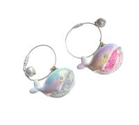 Murye Lot de 2 porte-clés élégants en forme de baleine - Bijoux accrocheurs - Étanches - Convient aux jeunes créateurs de tendances, 1 poudre blanche, taille unique