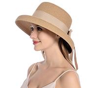 Muryobao Chapeau de Paille pour Femme - Protection UV - Cloche Vintage - Chapeau de Pêche, Kaki, Taille Unique