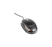 MUS-U-01-BKT - Souris - droitiers et gauchers - optique - 3 boutons - filaire - USB - noir, transparent