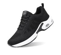Musabela Baskets orthopédiques pour femme avec coussin d'air - Chaussures de course à pied en maille respirante, Noir , 39.5/40 EU