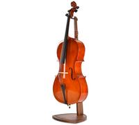 Musbeat Support pour violoncelle, support de violoncelle en bois avec porte-arc, fabriqué à la main, en bois Noyer pour la maison et l'étude Exposition de violoncelles 4/4, 3/4, 1/2, 1/4, 7/8, 1/8