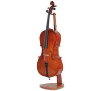 Musbeat Support pour violoncelle, support de violoncelle en bois avec porte-arc, fabriqué à la main, en bois d'acajou pour la maison et l'étude Exposition de violoncelles 4/4, 3/4, 1/2, 1/4, 7/8, 1/8