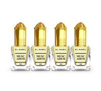 Musc Adem El Nabil Lot de 4 - Parfum Concentré Roll-On Musc Blanc 5ml