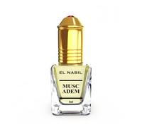 Musc Adem - Extrait de parfum concentré 5ml sans alcool | Notes de bergamote, fleur d’oranger et musc blanc - Roll-on El Nabil