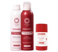 MUSC INTIME La Marque Officielle - Déodorant Anti transpirant + Lait en spray parfumé + Déodorant douche parfumé - La Routine Fraîcheur - Rose Mystik - L’Envoûtante - Nettoie et Protège