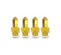 Musc Oud Black El Nabil Lot de 4 - Parfum Concentré Roll-On Musc 5ml Oriental Boisé mixte