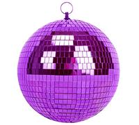 Muscab Boule à miroir pour discothèque, DJ, club, fête, mariage, décoration d'intérieur, 20,3 cm avec anneau de suspension, violet
