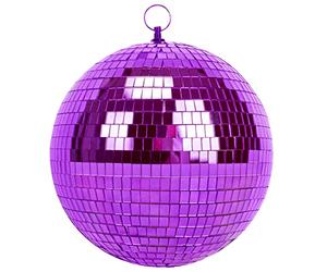 Muscab Boule à miroir pour discothèque, DJ, club, fête, mariage, décoration d'intérieur, 20,3 cm avec anneau de suspension, violet