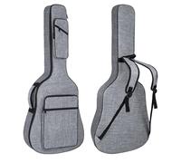 Muscab Sac à dos rembourré épais pour guitare acoustique de 99, 101,6 cm, 104,1 cm, avec support de cou et poche, gris, Mode