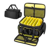 Muscab Sac de rangement pour câbles DJ - Sac de transport avec 6 séparateurs amovibles pour cordons, équipement DJ, instrument sonore et accessoires (30,5 x 20,3 x 17,8 cm)