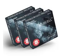 MUSCELL Lot de 3 cordes de guitare électrique fabriquées à la main avec finition en acier hexagonal plaqué nickel, 3 paquets, 6 cordes, lumière personnalisée 09-46