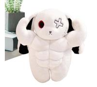 Muscle Bunny Plush, Scary Rabbit Doll, Soft Huggable Throw Pillow, Gray 1 Piece, Unique Standing Design for Bedside, Sofa, Car, Kids Room, Christmas Reward, Sleep Companion
