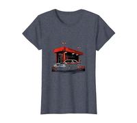 Muscle Car Voiture Classique Vintage T-Shirt, Femme, Bleu Chiné, S
