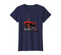 Muscle Car Voiture Classique Vintage T-Shirt, Femme, Bleu Marine, 3XL