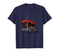 Muscle Car Voiture Classique Vintage T-Shirt, Homme, Bleu Marine, L