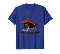 Muscle Car Voiture Classique Vintage T-Shirt, Homme, Bleu Royal, L