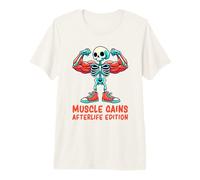 Muscle Gains Afterlife Edition Squelette Flexing T-Shirt Haut de Gamme