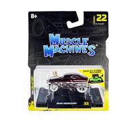 Muscle Machines 1949 Mercury Custom Coupé rouge foncé métallique avec flammes 1/64 Modèle de voiture moulé à la matrice