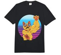 Muscle Maneki-Neko Fort Chat Chanceux Buff Chat Charme Comfort Colors Adult Heavyweight T-Shirt