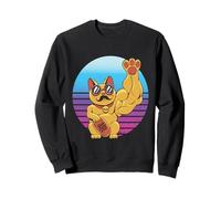 Muscle Maneki-Neko Fort Chat Chanceux Buff Chat Charme Sweatshirt