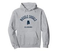 Muscle Shoals Alabama AL Vintage 70s Sports Imprimé Bleu Marine Sweat à Capuche