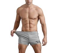 Musclealive Hommes Gym La Musculation Faire des Exercices Men Short Coton,Style A Gray, 3 Inseam Thin Fabric Without Pockets,2XL-(taille 39Pouce-45Pouce)