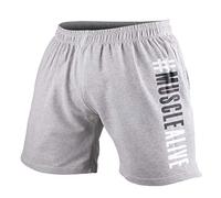 Musclealive Hommes La Musculation Gym Faire des Exercices Short Terry Cotton,7 Inseam Ma New-Gris,Medium