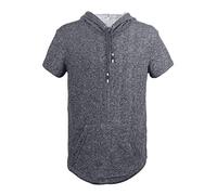 Musclealive Hommes Manche Courte Décontractée Sweat à Capuche Athlétique Muscle La Musculation Tops Terry Coton