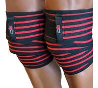 MuscleForge Bandes Genoux Élastiques - Lot de 2 Weightlifting Knee Wraps pour Squats, Deadlifts, Powerlifting et Haltérophilie - Strap Genoux Homme Femme - Genouillère Musculation 180×8 cm