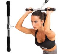 MuscleForge® Barre Droite 50cm pour à Poulie, Barre de Traction pour biceps et triceps, Poignée Droite, avec articulation rotative, Antidérapant, Musculation Fitness Accessoires pour l'entraînement