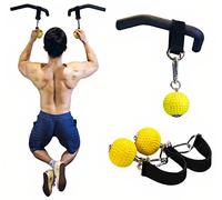 MuscleForge Boules de Traction 7 cm traction escalade - Balles entraînement antidérapantes, mousquetons acier, sangles robustes - Renforce avant-bras, prise ouverte - Installation rapide, charge 240kg