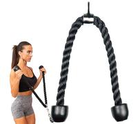 MuscleForge Corde Triceps Musculation 120 cm - Extra-Longue Corde Musculation Poulie Longue pour Cable Machine - Accessoire Fitness Biceps Épaules - Poignées Antidérapantes, Nylon Tressé, 200 kg