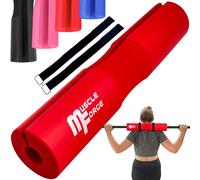 MuscleForge Mousse Barre Musculation Hip Thrust - Coussin de Protection pour Squat & Hip Thrusts - Mousse EVA avec 2 Sangles - Support Nuque & Épaules - Compatible Barres Olympiques & Standard