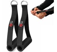 MuscleForge® Poignée de Tirage pour Poulie, 2 pcs, Sangle en Nylon pour l'exercice de Triceps et Biceps Musculation - Bandes de Résistance pour Machine à câble