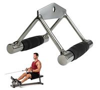 MuscleForge Poignée Musculation Double D - Barre Câble Polyvalente pour Traction Dos & Biceps - Accessoire Machine Poulie, Grip Antidérapant, Acier Chromé, Confort Optimal pour Gym & Fitness
