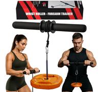 MuscleForge Rouleau de Poignet - Entraîneur pour Muscler Avant Bras Supporte jusqu'à 60kg avec Corde 120 cm - Appareil Musculation Bras - Poignet Musculation avec Poignées Antidérapantes
