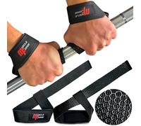 MuscleForge Sangle de Tirage Musculation 60cm - Sangle Poignet Musculation Antidérapante Rembourré - Bande Poignet Néoprène Gym Haltérophilie Support Lifting Straps Gym pour Femmes et Hommes
