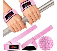 MuscleForge Sangle de Tirage pour Musculation - Sangle pour Musculation de Poignet - Bande de Tirage pour Musculation - Sangles pour Haltérophilie - Lifting Straps Gym pour Femmes Rose