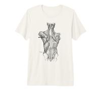 Muscles du Dos, Art Vintage d'anatomie Humaine T-Shirt Haut de Gamme