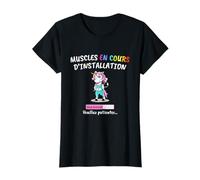 Muscles en Cours - Licorne Fitness Humour Sport Cadeau Gym T-Shirt